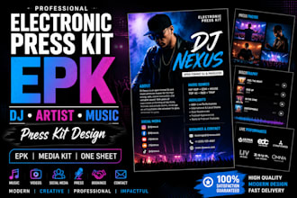 design electronic press kit dj press kit artist press kit music press kit