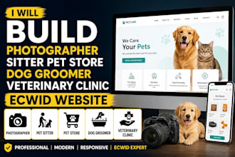build photographer sitter pet store dog groomer veterinary clinic ecwid website