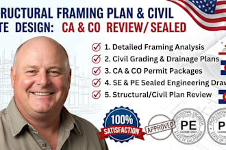do structural framing plan and civil site design for ca and co review sealed