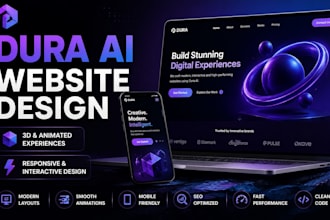 design dora ai website with 3d animation and responsive design