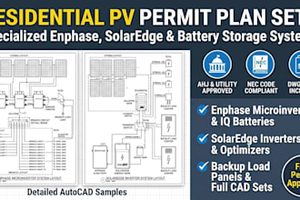 design enphase solaredge and battery storage solar permit plan sets