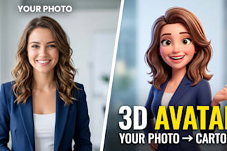 create a custom 3d cartoon character or ai avatar from your photo