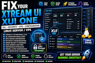 fix your xtream ui, xui one, ssl security, epg configuration, linux server, vps