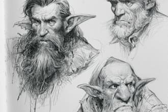 sketch fantasy character concept art