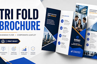 create tri fold brochure business flyer and corporate leaflet design