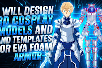 design 3d cosplay models and templates for eva foam armor