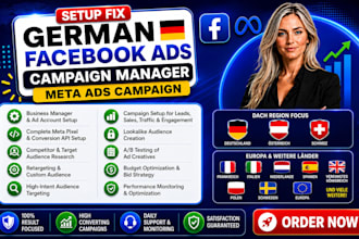 setup german facebook ads campaign, marketing instagram fb meta ads manager ads
