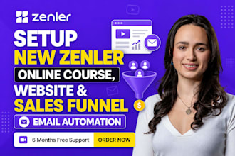 setup new zenler online course, zenler course website, automation, sales funnel