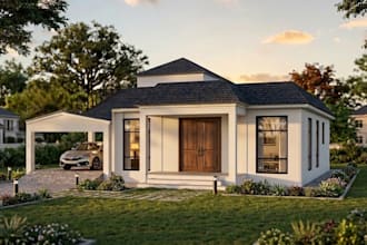 create realistic 3d exterior rendering and elevations