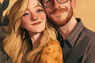 draw couple portrait illustration