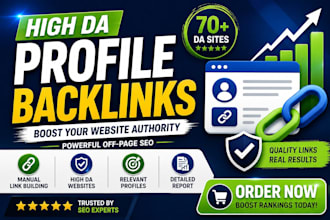 build high da profile backlinks for off page SEO