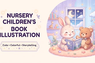 illustrate or design nursery rhymes, fairy tales children book stories