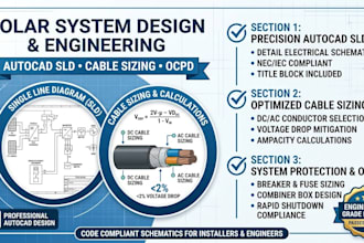 design solar systems, create autocad slds, and perform dc ac cable sizing