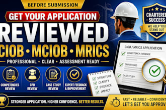 review, ciob, mciob, mrics, apc application, cpd and case study