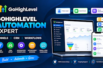 build gohighlevel website funnels and automations