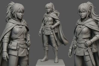 sculpt 3d anime character modeling action figures toy model statues for printing
