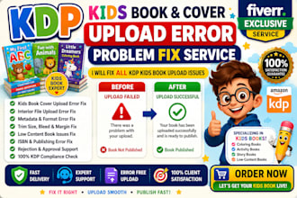 fix amazon KDP book and cover upload errors and formatting issues