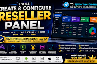 create reseller strong8k panel, xtream ui, xui one, pure, mega, lion, ott panel