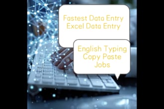 do 2 hours of data entry, copy paste, english typing job