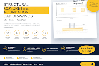 do detailed structural concrete and foundation cad drawings
