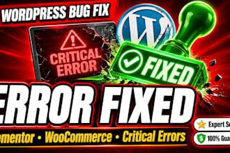 fix wordpress issues, bug fix, critical error, elementor fix