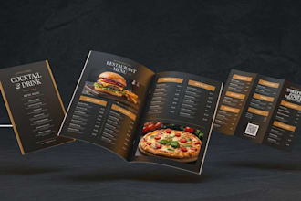 design an attractive restaurant menu and food brochure