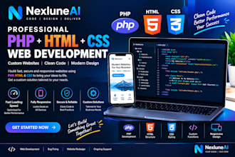 develop a professional PHP HTML CSS website