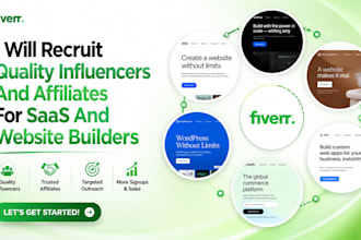 recruit quality influencers and affiliates for saas or website builders