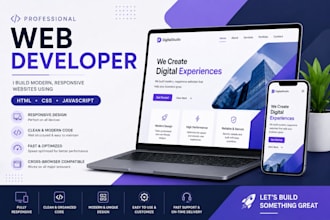 create a professional responsive website using HTML CSS and javascript
