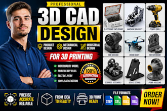 3d cad design product design industrial mechanical cad modeling for 3d printing