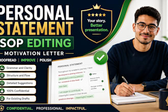 review and improve a compelling personal statement, sop, or motivation letter