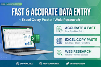 do fast and accurate data entry, excel, copy paste