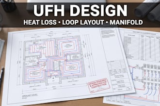 design ufh underfloor heating, heat loss, loop layout and manifold