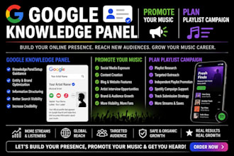 build your google knowledge panel, promote your music and plan playlist campaign