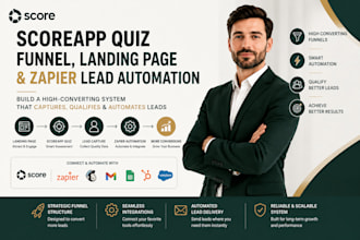 design scoreapp quiz scoreapp funnel landing page and zapier lead automation