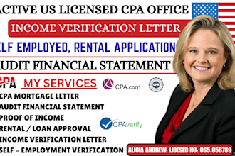 prepare proof of income verification letter for self employed rental application