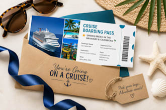 create a custom cruise surprise boarding pass