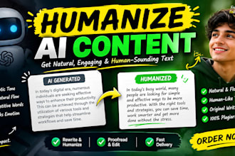 humanize ai content, rewrite and proofread ai text
