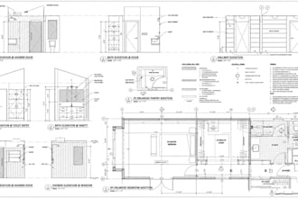 do site plan and architectural permit drawing in revit for adu, garage, deck