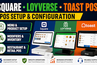 setup square pos loyverse pos toast pos for restaurant or retail