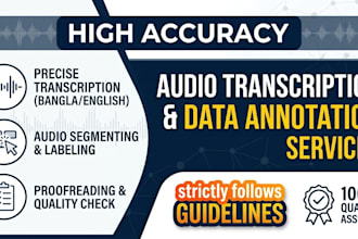 do audio transcription data annotation and proofreading