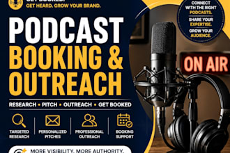 do podcast guest bookings outreach and  pitching for targeted shows