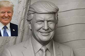 sculpt realistic 3d head model, 3d face, bust in zbrush for 3d printing stl