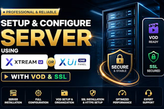configure and setup server using xtreamui server or xui one panel with vod, ssl