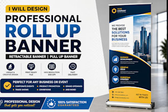 design a professional roll up banner, retractable banner or pull up banner