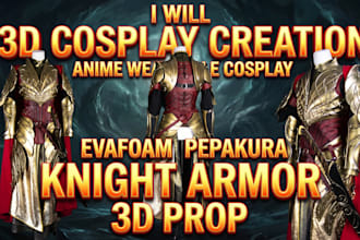 3d cosplay creation anime wearable cosplay evafoam pepakura knight armor 3d prop