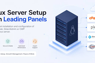 setup your linux server with cpanel plesk directadmin or cwp