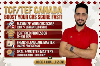 coach you to pass tcf tef canada for express entry