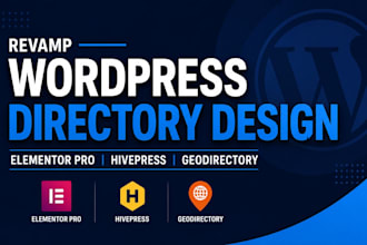 revamp wordpress website design elementor pro hivepress geodirectory website