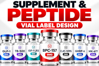 supplement label design vial label peptide sarms label peptide label design